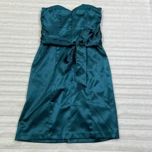 Studio Y from Maurices Green Satin Stretch Dress Size 1 /‎ 2 Small Strapless thumbnail 3