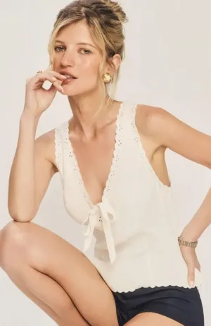 Reformation Marlena Eyelet Top thumbnail 1