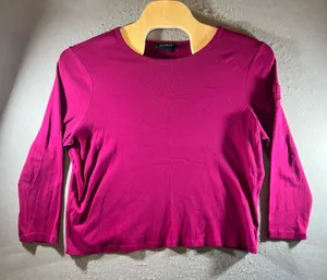 1369 | Lauren Ralph Lauren Cotton Rib Knit 3/4 Sleeve Top‎ Pink Women 3X thumbnail 1