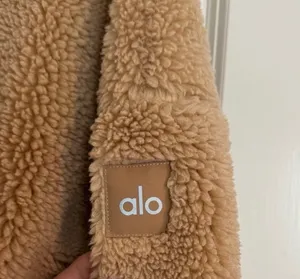 Alo Yoga Sherpa Streetside Half-Zip Hoodie Camel Large thumbnail 5