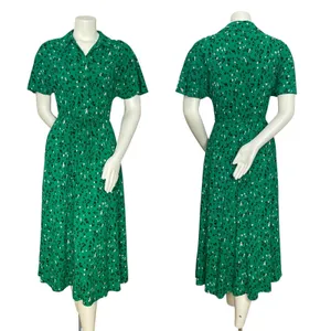 Hush Ren Shirt Dress Leopard Heart Print Women Sz‎ 6 Green Short Sleeve Colorful thumbnail 4