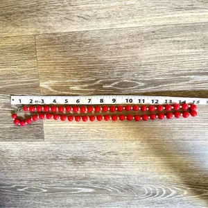 Vintage red beaded necklace thumbnail 8