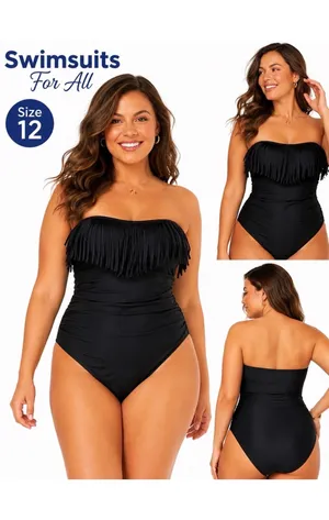 Swimsuits For All One Piece Black Bathing Suit thumbnail 2