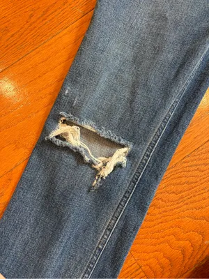 Abercrombie & Fitch Curve Love High Rise Ankle Straight Jeans Distressed 25 thumbnail 3