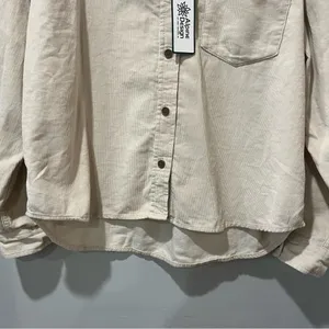 NEW Alpine Design corduroy shirt long Sleeve Morning Haze Size Large‎ Khaki Tan thumbnail 3