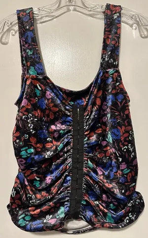 Free People velvet corset top black size L thumbnail 1