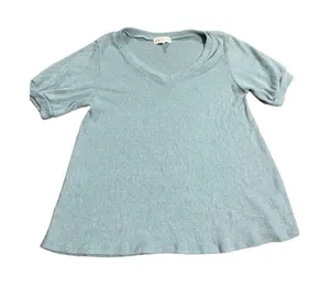 ‎Perfect Peach ribbed Vneck light green sweater small thumbnail 1