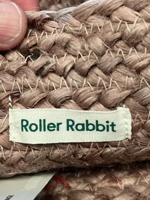 Roller Rabbit Naila Tote Bag Womens Small Beige Jute Out Of Office Pom Pom Beach thumbnail 10