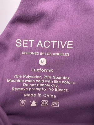 SET Active Purple Racerback Sports Bra size medium thumbnail 3