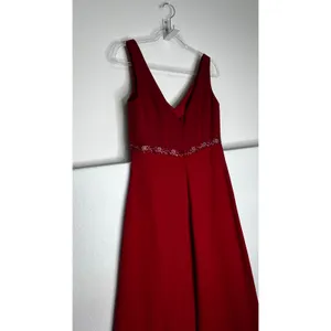 1990s Y2K Michaelangelo Red Beaded Chiffon Evening Gown size 8 thumbnail 11