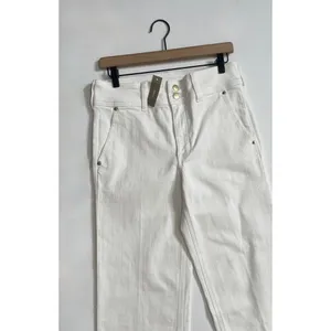 NWT!! J. CREW Slim Wide Leg Jeans Stacked Buttons Solid White Preppy Size 27 thumbnail 3