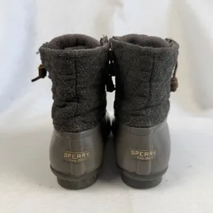 Sperry Top Sider Waterproof Rubber Duck Boots Quilted Wool Blend‎ Gray Women 6.5 thumbnail 5