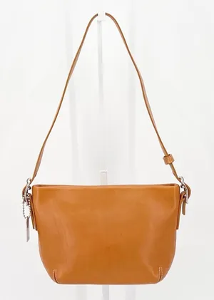 Coach Vintage Y2K British Tan Leather Demi Baguette Shoulder Bag thumbnail 1