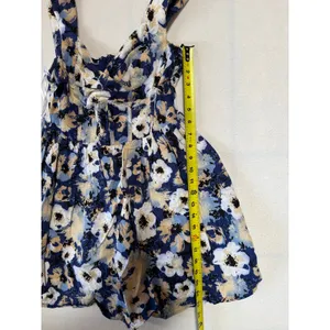 LULUS Sunny Attraction Navy Floral Bustier Mini Dress S thumbnail 3