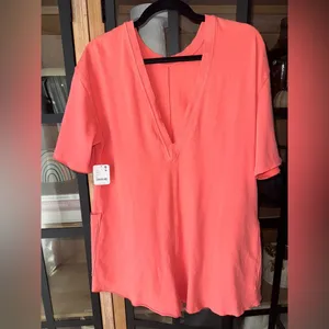 FP Movement Hot Shot tee romper coral neon hibiscus tulip free people onesie thumbnail 6