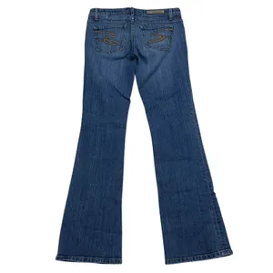 Seven7 Jeans‎ Womens 29 Flare Low Rise Medium Wash Denim Stretch Whisker 30x32 thumbnail 5