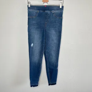 Spanx Womens Distressed Ankle Skinny Denim Pull On Jeans Size Medium thumbnail 2