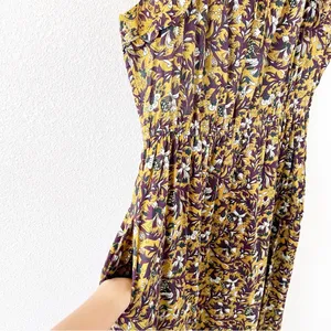 Anthropologie Othilia Aleksia Floral Boho Mustard Purple Ruffle Cottagecore Maxi Dress thumbnail 5