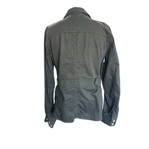 JCrew Moss Green Resin Coated Twill Field Jacket Utility Coat Womens Size Small thumbnail 7