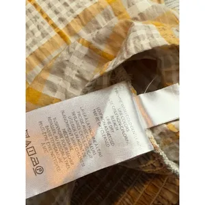 EUC Womens Maeve Anthropologie Square Neck Plaid Blouse puff‎ sleeve size M thumbnail 9