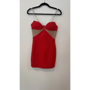 Heiress Beverly Hills Diamante Strap Red Sexy Dress New With Tags size Small thumbnail 2