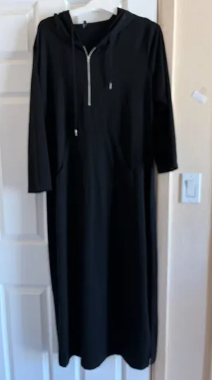 Jacansi Women's Long Sleeve Solid Hooded Maxi Dress Gorpcore Streetwear thumbnail 1