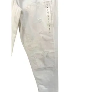 AMERICAN EAGLE Hi-Rise Tomgirl Denim‎ Jeans Size 6 Long White Distressed NEW thumbnail 6