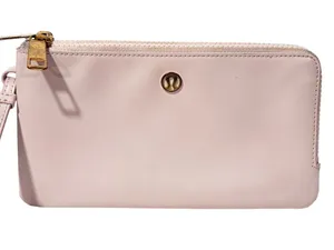 Lululemon Double Up Pouch Light Pink Gold Hardware Wristlet thumbnail 1