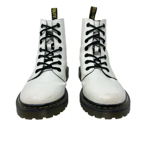 Dr. Martens Luana Combat Boots White Leather Lace Up‎ Women's Size US 10 thumbnail 3