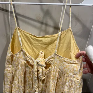 Cute floral Y2K buttercup babydoll tie back mini dress skinny straps square neck thumbnail 8