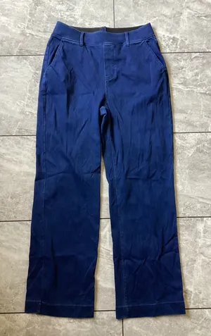 Halara NWOT Women High Waisted Wide Leg Pants Cobalt Blue Denim Look Size M 1920 thumbnail 1