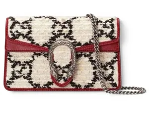 GUCCI Dionysus super mini GG logo tweed crossbody bag thumbnail 1