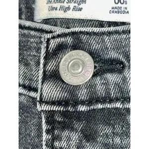 Abercrombie & Fitch Curve Love Ankle Straight Ultra High Rise Black Jeans 24 00 thumbnail 5