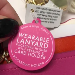 Bath Body Works Pink Wearable Lanyard Pocketbac Id Holder Keyring thumbnail 2