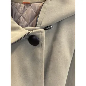 Vintage 60s-70s Womens 18 Coat Mod Tan Faux Suede‎ Peter Pan Collar A-Line USA thumbnail 3