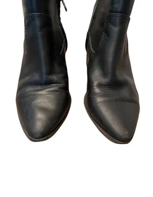 Genuine Leather Black Ankle Boots Size 8 thumbnail 10