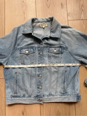 Madewell Washed Light Blue Denim Trucker Jacket Size Medium 100% Cotton thumbnail 8