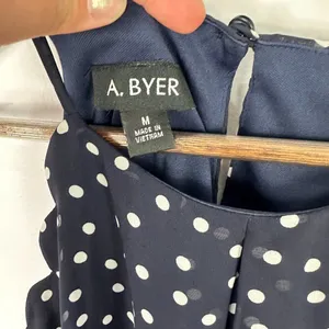 A Byer‎ Dress Women Medium Polka Dot Sleeveless Euro Summer Preppy Parisian thumbnail 5