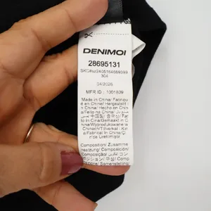 Denimo Top Womens S Off-the-shoulder Black Short Sleeve Stretch Knit Excellent thumbnail 3