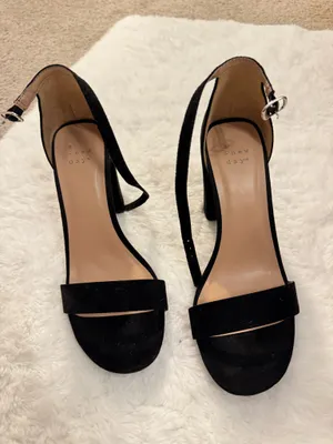 A New Day Black Faux Suede Heels Size 7.5 thumbnail 1