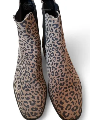 Kenneth Cole Reaction Salt Chelsea Boots Leopard Print Leather Size 8 thumbnail 4
