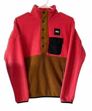 Picture Arcca 1/4 Snap Fleece Hot‎ Coral/Dark Golden Women's Size Small thumbnail 1