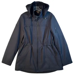 Halifax Traders by HFX Women's Black‎ Print Water Resistant Hooded Jacket Size L thumbnail 1