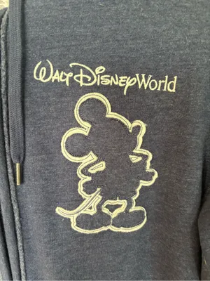 Disney Women’s Zip-Up Hoodie in Navy with White Mickey Outline thumbnail 2