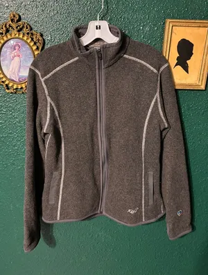 KUHL Gray Full Alpaca Zip Women’s Fleece Jacket Size Large thumbnail 1