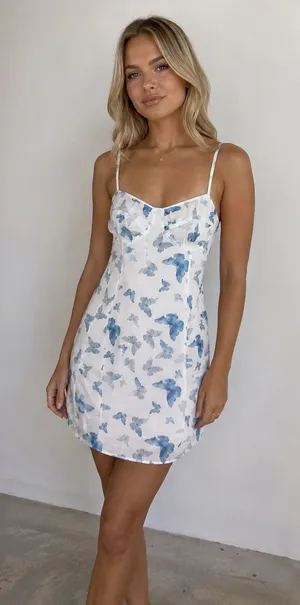 Princess Polly Y2K Butterfly Babydoll Mini Dress Sz S Mesh Festival Fairy Boho‎ thumbnail 1