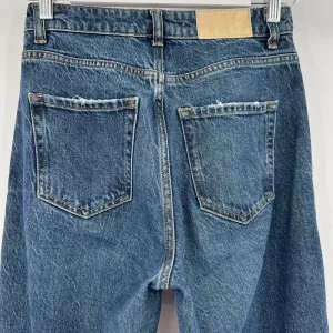 Zara Jeans‎ Women's Sz 2 Slim Straight Leg High Rise Dark Wash Blue Denim Casual thumbnail 5