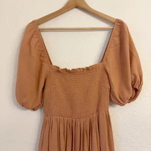 Abercrombie & Fitch Midi Dress Small Tall ST Cottagecore Smocked Tiered Pockets thumbnail 3