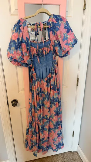 Floral Maxi Vestique Dress thumbnail 2