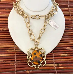 BaubleBar Gold Chain Necklace with Pendant 18”-20” NWT thumbnail 1